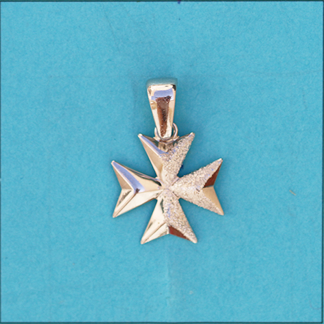 Maltese Cross Pendant Solid Plain Glitters No.0 - D Goldline