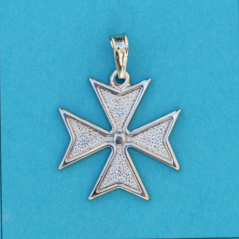 Maltese Cross Pendant Solid Plain No.3 - D Goldline